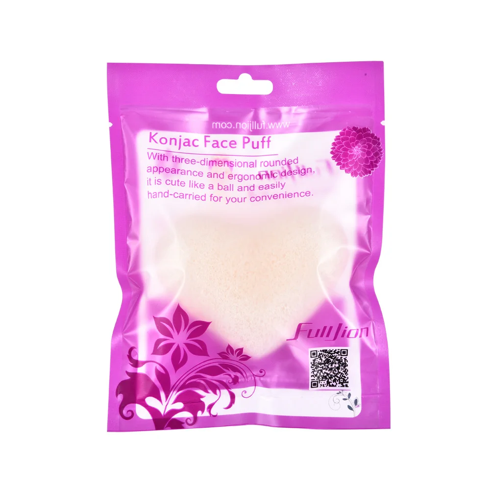 white with package Fulljion косметический спонж-Конняку натуральный очищающий спонж для лица моющий флаттер в форме сердца спонж Конняку средство для очищения лица 1 шт - Цвет: white with package