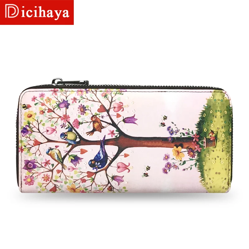 DICIHAYA, длинный брендовый женский кожаный кошелек, карман для телефона, кошелек, кошельки, Женский держатель для карт, дамская сумочка-клатч для монет, Carteira Feminina