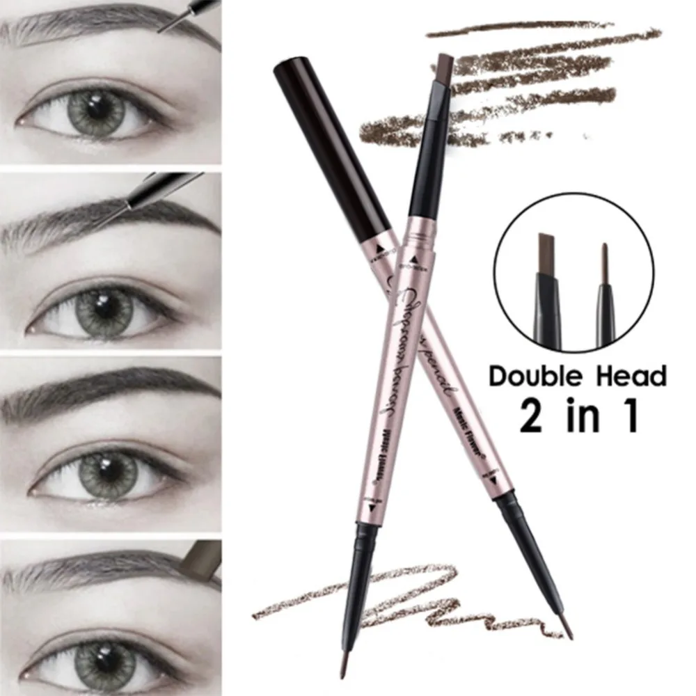 Музыкальный цветок двухконцевый карандаш для бровей 24H долговечный натуральный