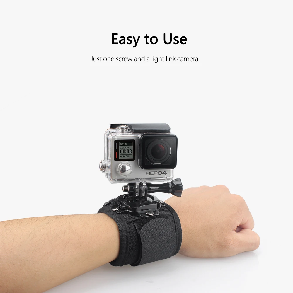 Поворачивающийся на 360 градусов ремешок руку Vamson для GoPro Hero 7 5 6 4 Session Xiaomi Yi 4K Lite SJ4000