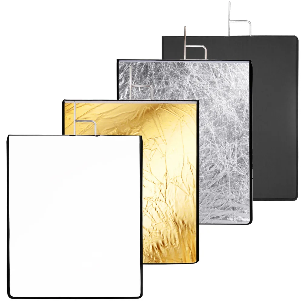 

Neewer 30x36 inches 4-in-1 Metal Flag Panel Set Reflector with Soft White, Black, Silver and Gold Cover Cloth for Photography