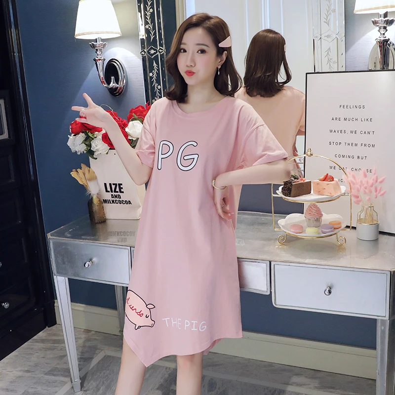 Летние корейские длинные футболки модное платье для беременных с асимметричным