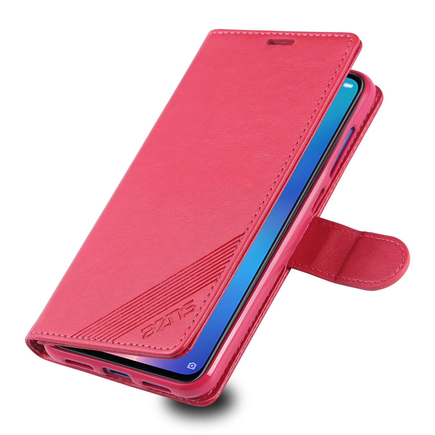 Rose Red AZNS премиум-класса из искусственной кожи крышка Держатель для карт бумажник чехол для huawei Y6 Y6 Prime Coque fundas чехол - Цвет: Rose Red