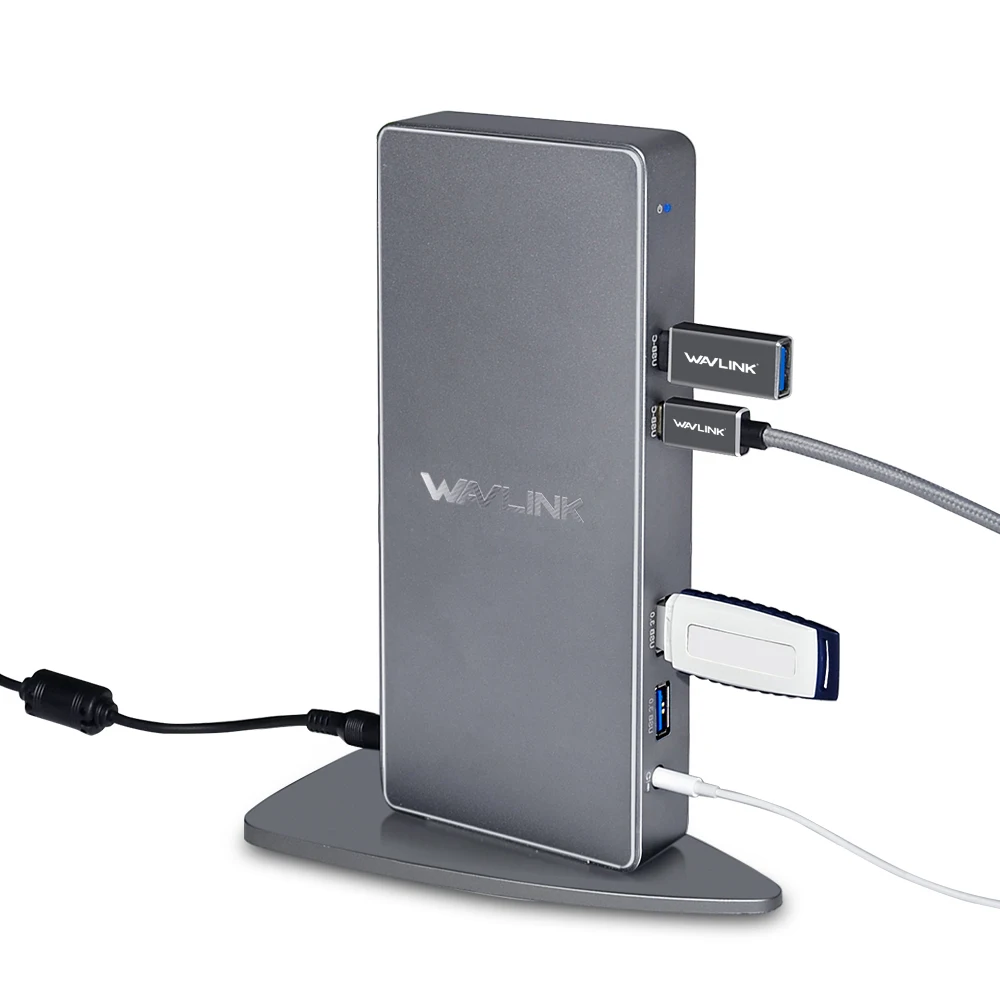 Универсальная док-станция для ноутбука Full HD 1080P USB 3,0 type-C USB-C Вертикальный двойной видео дисплей USB-C док-станция для Mac OS Windows EU