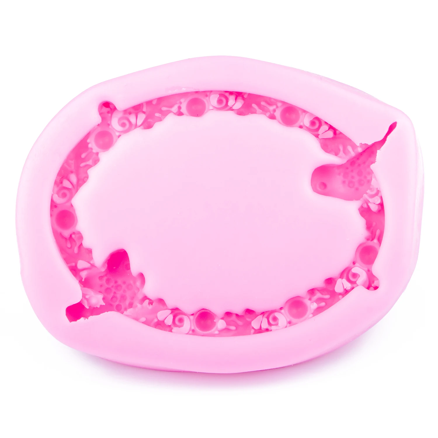 Венок с птицами в форме рамы 3D обратное формование сахара силиконовая форма для