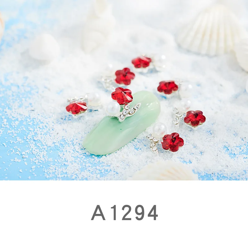 A1294(100pcs) 100 шт ногтей ювелирные изделия горный хрусталь жемчуг лук ногтей дрель ногтей сплав аксессуары - Цвет: A1294(100pcs)