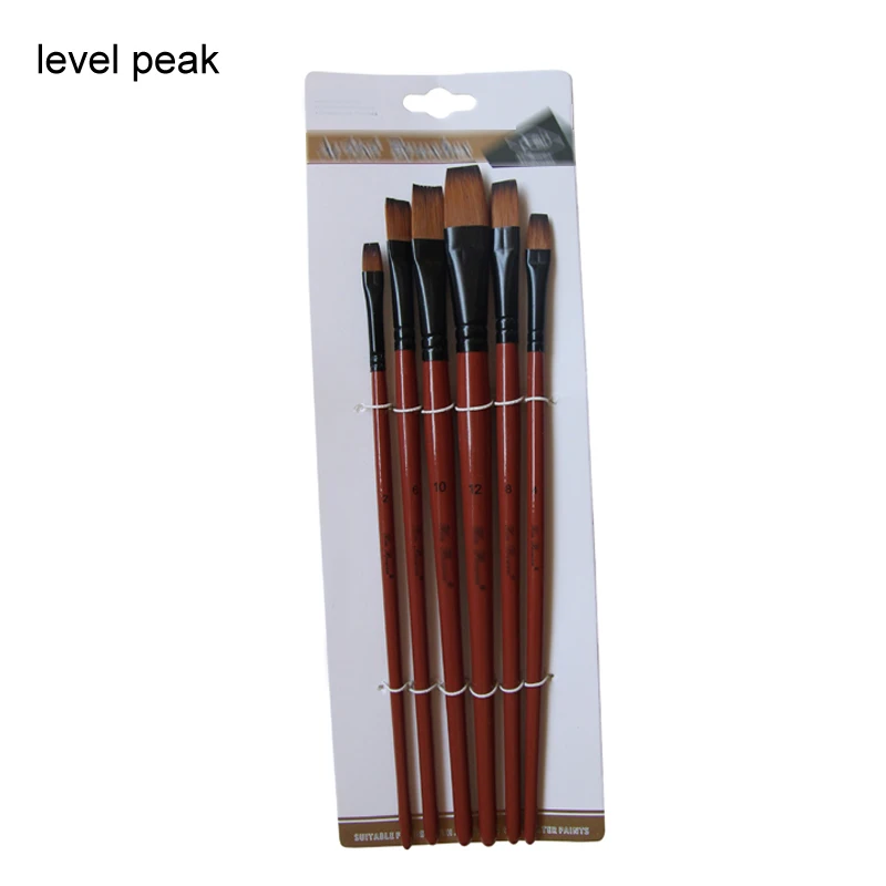 level peak Краска для рукоделия художественная модель краска нейлон волосы художника набор кистей для рисования по номерам кисти для рисования товары для рукоделия 6 шт - Цвет: level peak