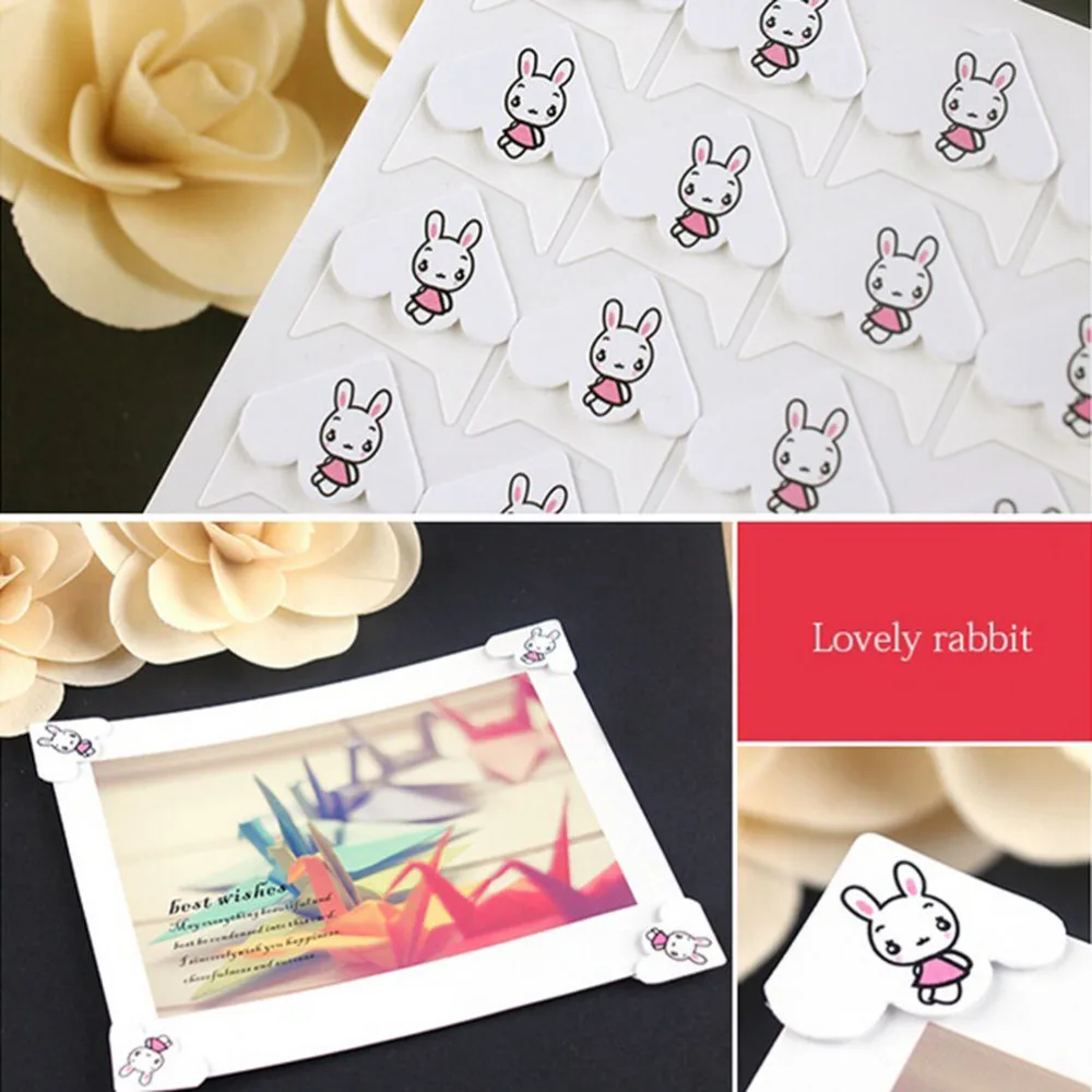 24 шт./лот DIY мультфильм Животные угловые наклейки милая бумага фотоальбомы рамка