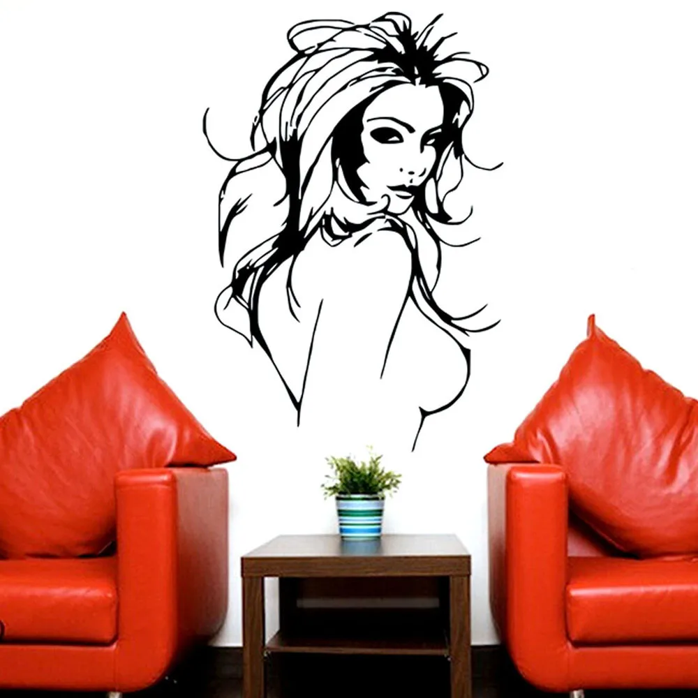 Сексуальная девушка Настенная роспись виниловый наклейка настенный стикеры