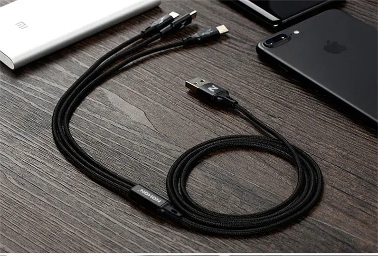 NOHON Micro type C USB кабель type-C 8pin 3 2 в 1 для iPhone 7 6 6S Plus iOS 10 9 8 Android Xiaomi LG кабель быстрое зарядное устройство кабели