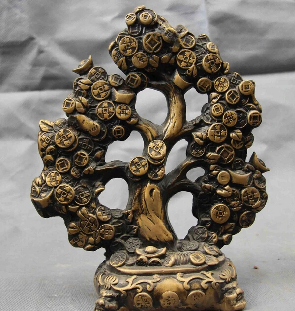 Китайская народная Медь бронза фэн шуй Лаки богатство деньги юанбао монета