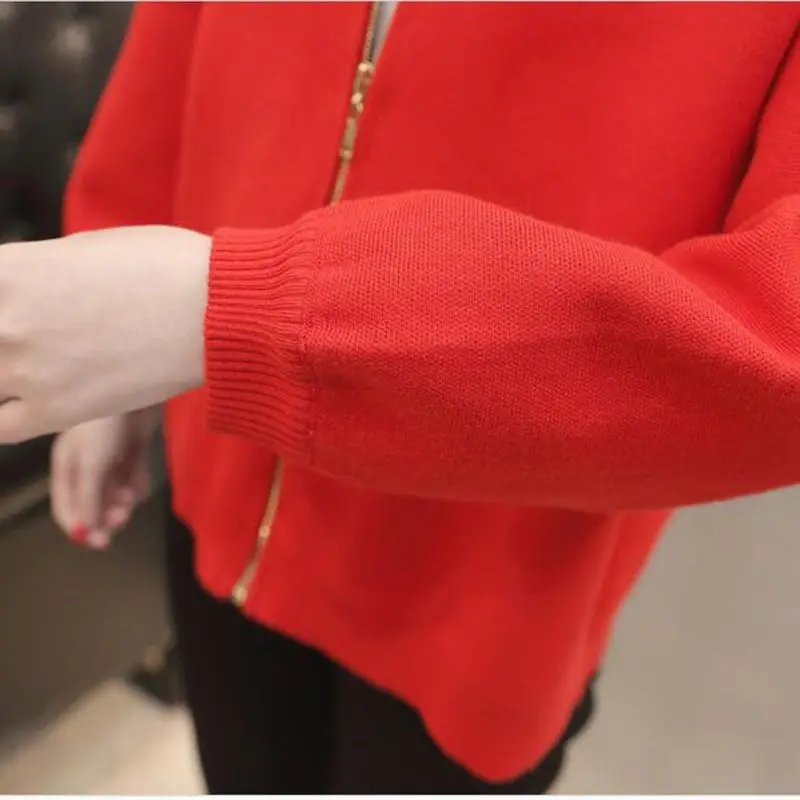2018 new Womens Cardigan Knitted Long Sleeve Female fashion Sweater Outerwear Loose Zipper AC828 |