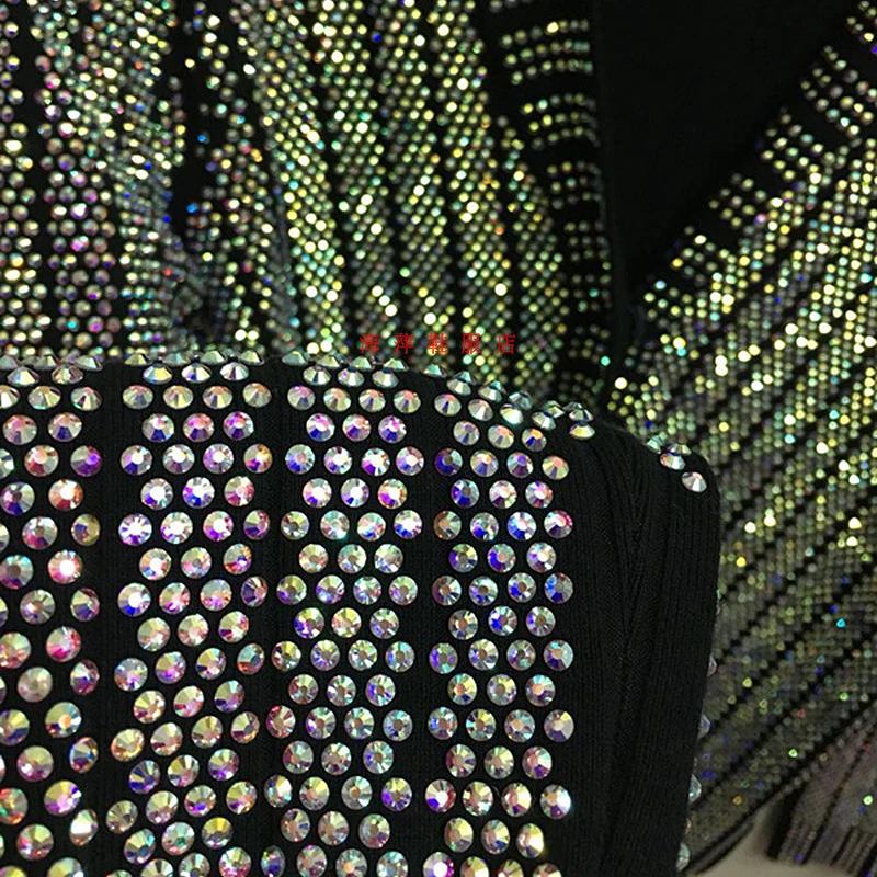 HIGH QUALITY New Fashion 2020 Designer Sweater Cardigan Women's V-neck Luxury Bling Diamonds Beaded Knitting Outer |