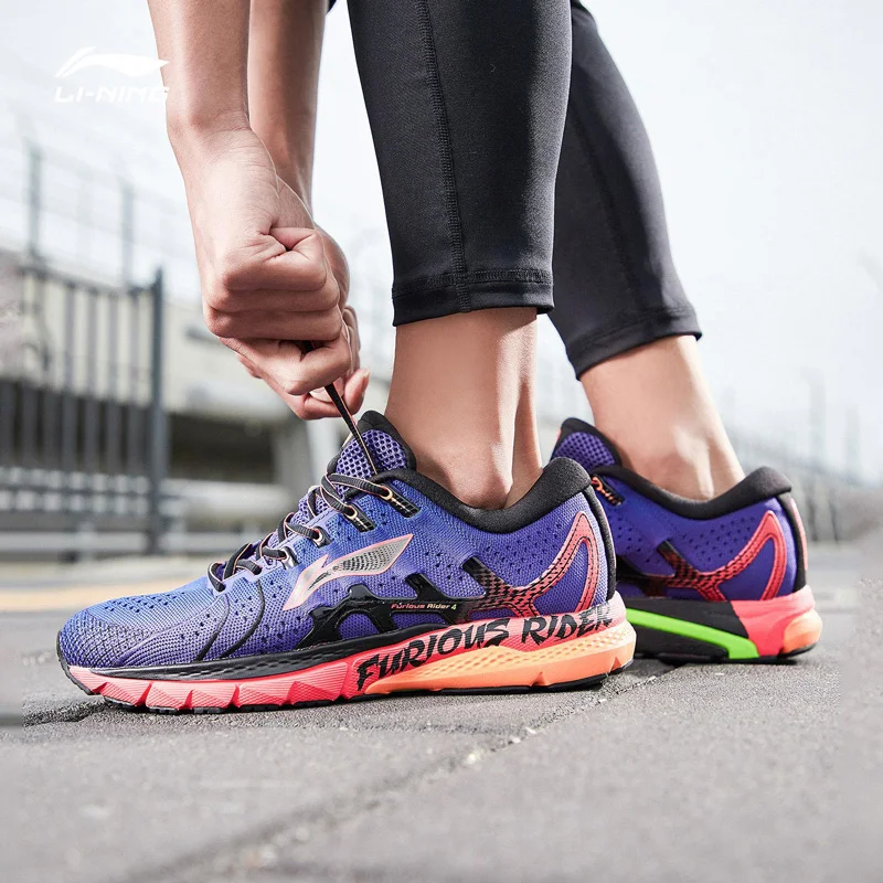 Li-Ning мужские беговые кроссовки для беговых прогулок с 4 амортизационными подкладами, спортивная обувь ARZP001 XYP876