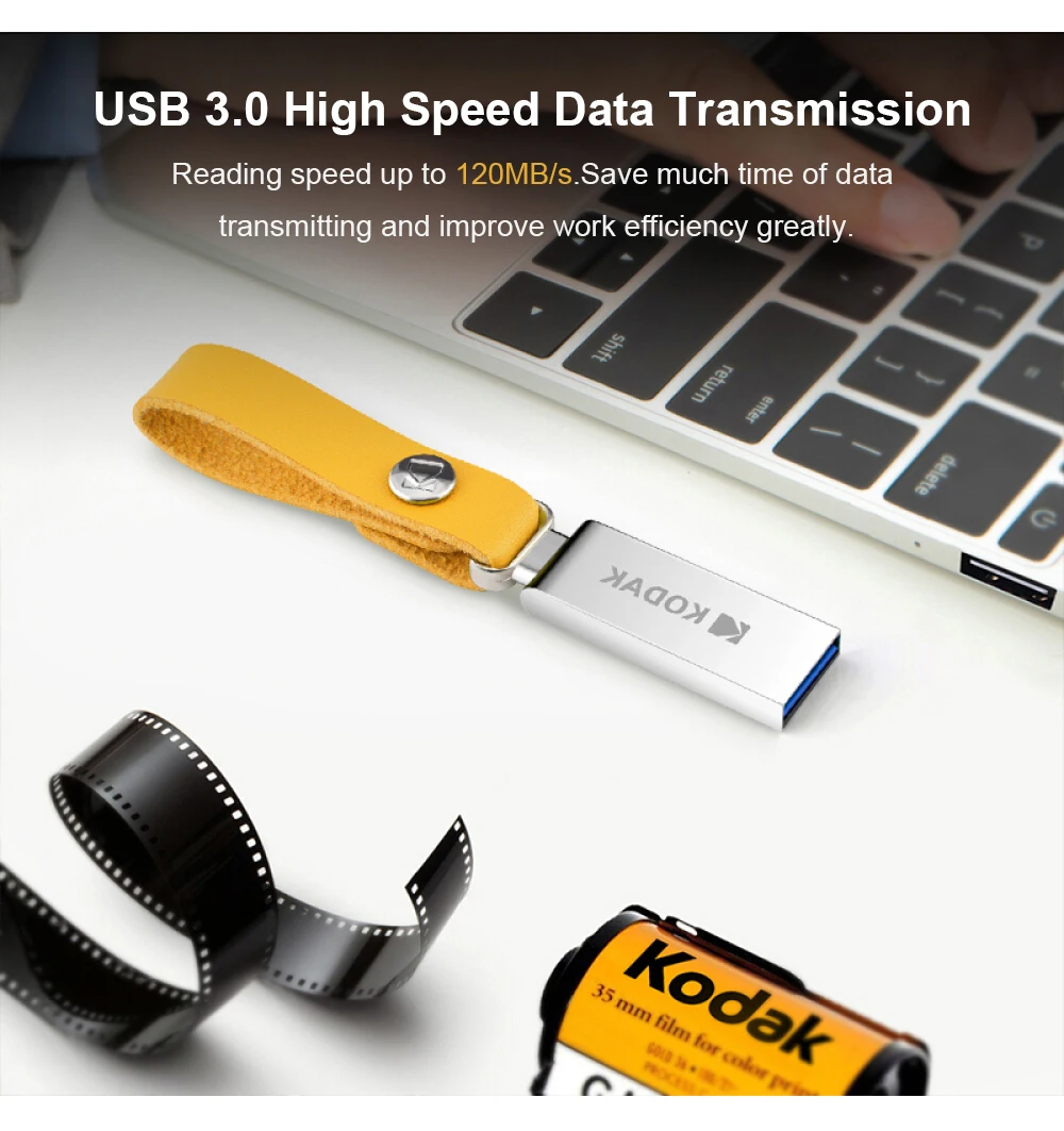 Kodak флеш-накопитель K123 USB 3,0 металлический USB флеш-накопитель 16 ГБ 32 ГБ 64 Гб 128 ГБ флеш-накопитель USB 3,0 флеш-накопитель U диск OTG подарок
