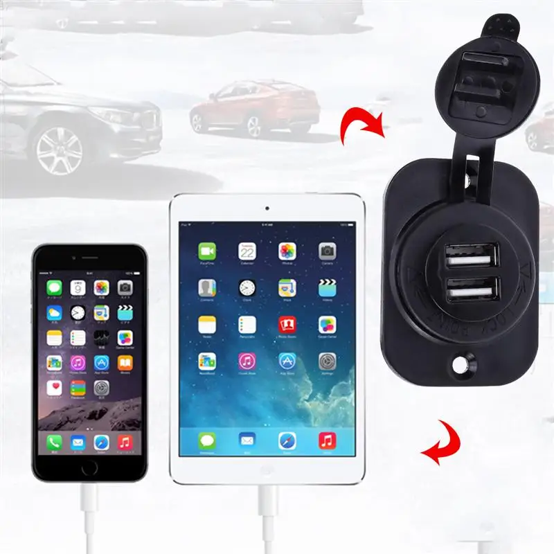 1 шт. 12 В мотоцикл двойной USB прикуриватель для автомобиля разветвитель разъем