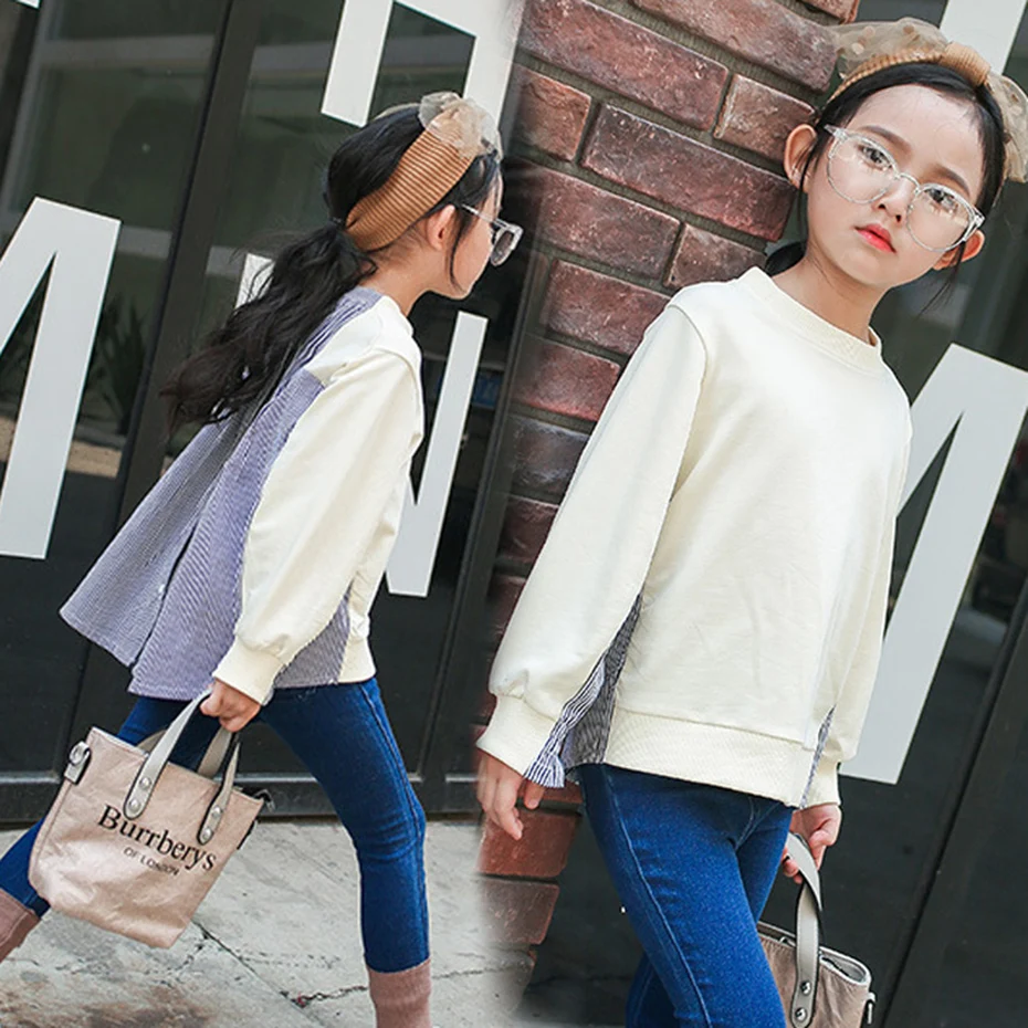 Осенняя футболка для девочек с длинными рукавами детская зимняя одежда