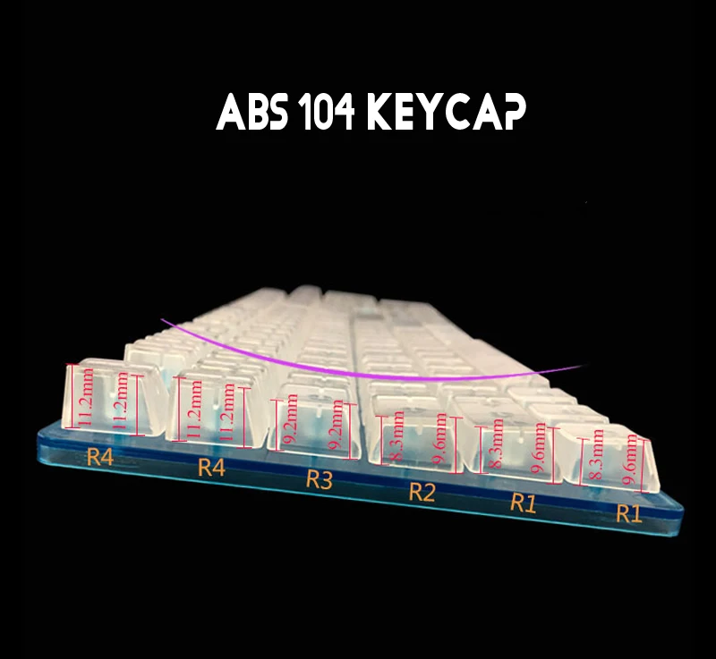 104 ключей OEM высота ABS без выгравированного ключа крышка полностью прозрачный DIY светильник ключ крышка s Механическая игровая клавиатура Ключ Крышка для Cherry MX