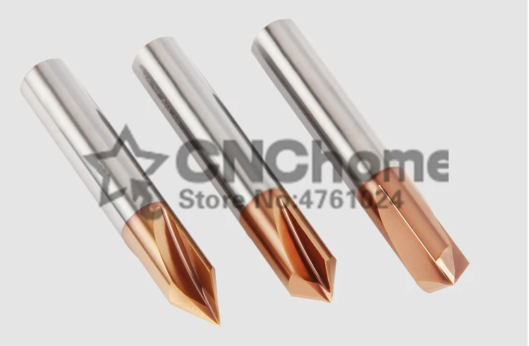 3mm-20mm* 60 90 120 градусов 3 флейты HRC60 однотонные карбидная фаска сверление, снятие фаски Фрезы зенковки сверло