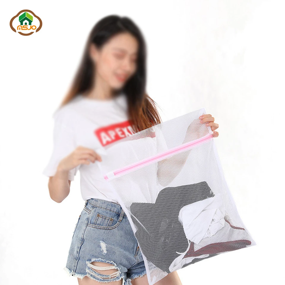 Msjo складной белье мыть мешки одежда мешок для грязного белья стиральная машина
