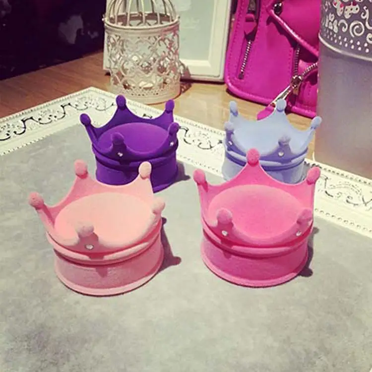 1 шт. милое однотонное кольцо ожерелье серьги бархатная коробка подарок на день