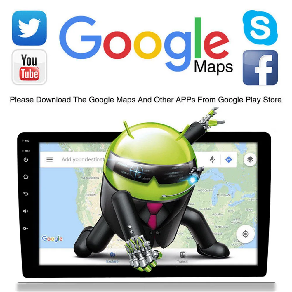 10 1 'ƈ DIN Android автомобильный Стерео Авторадио GPS навигация Универсальный 2.5D