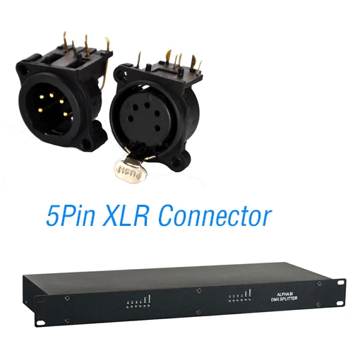 5Pin XLR Connector 2 единицы DMX сплиттер DMX512 светильник сценический светильник s разделитель усилителя сигнала 8 выходов DMX Дистрибьютор 3 PIN/5PIN XLR разъем - Цвет: 5Pin XLR Connector
