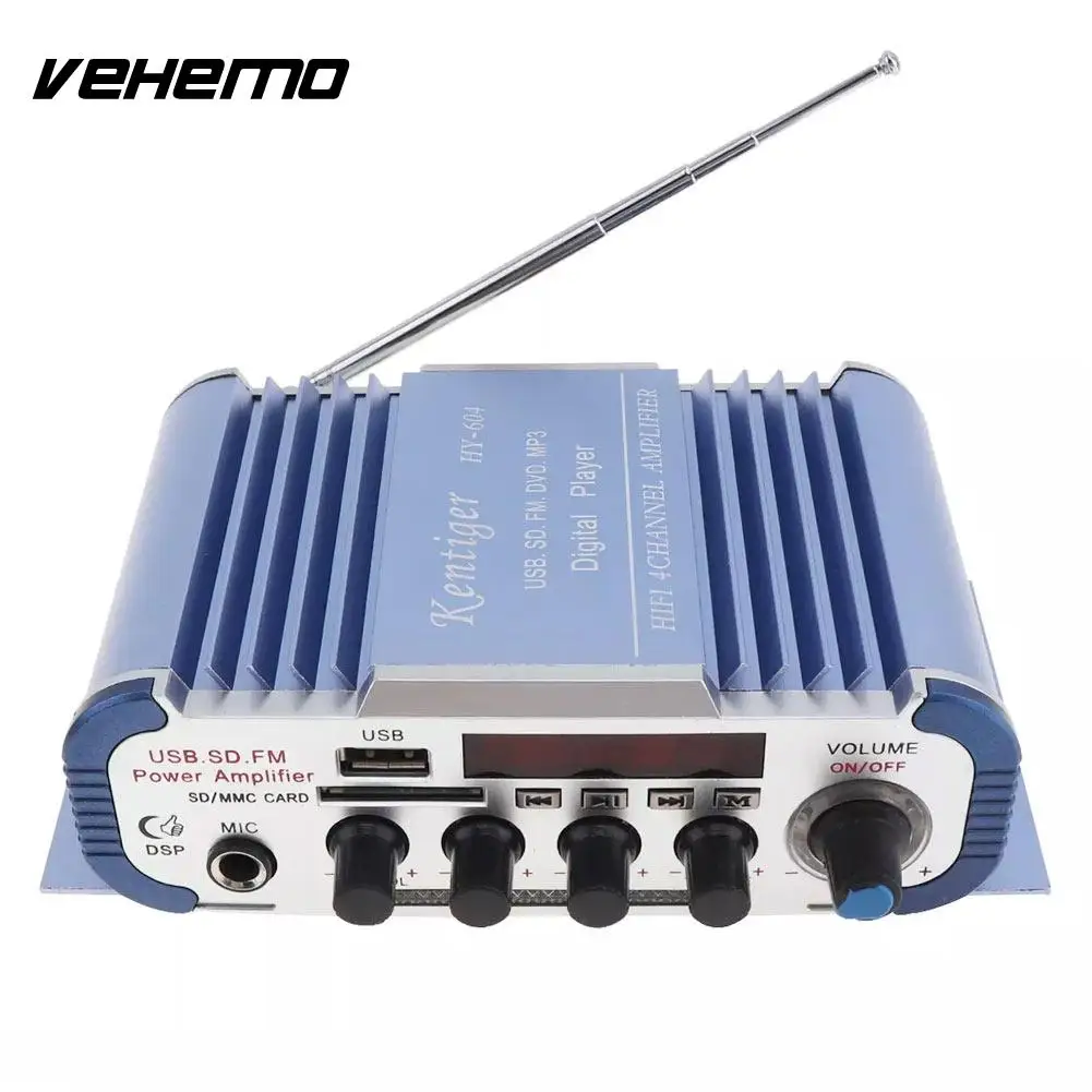 Vehemo Hi-Fi 4*41 Вт автомобильный усилитель плеер аудио мощности многофункциональный