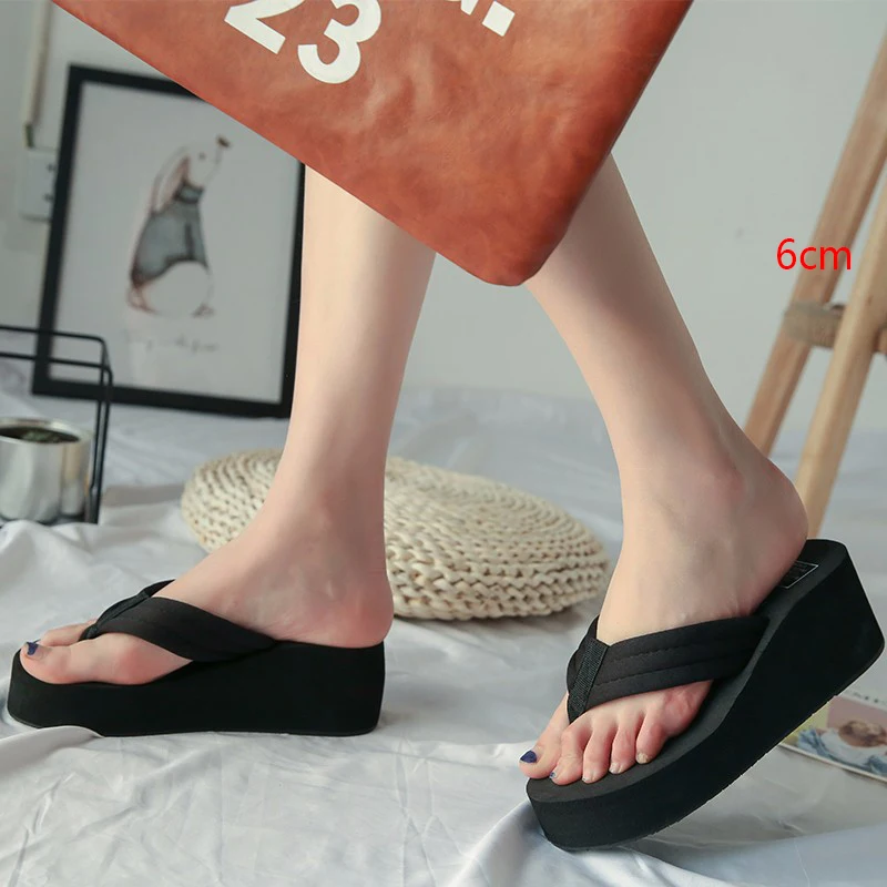 HQFZO Terlik/женские шлепанцы на платформе и высоком каблуке Chanclas Mujer Пляжные