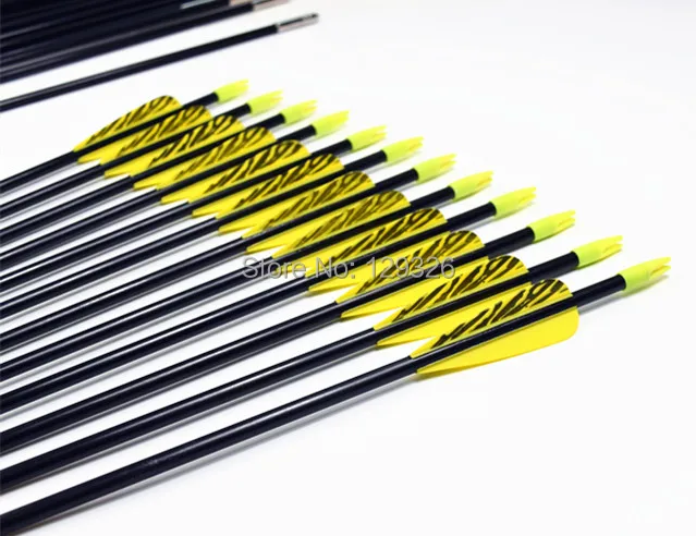 GPP 12-PK 28&quot Tiger Vanes Fiberglass Archery Target Arrows - Practice or Youth for Recurve Bow 4 COLORS | Спорт и развлечения