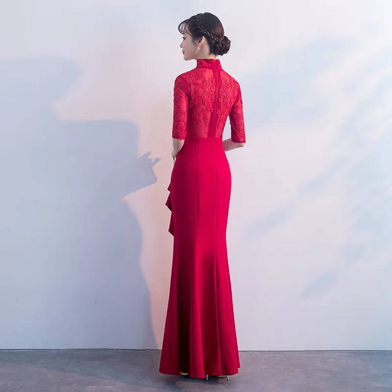 Женское длинное приталенное платье Ципао рыбий хвост|Чонсамы| |