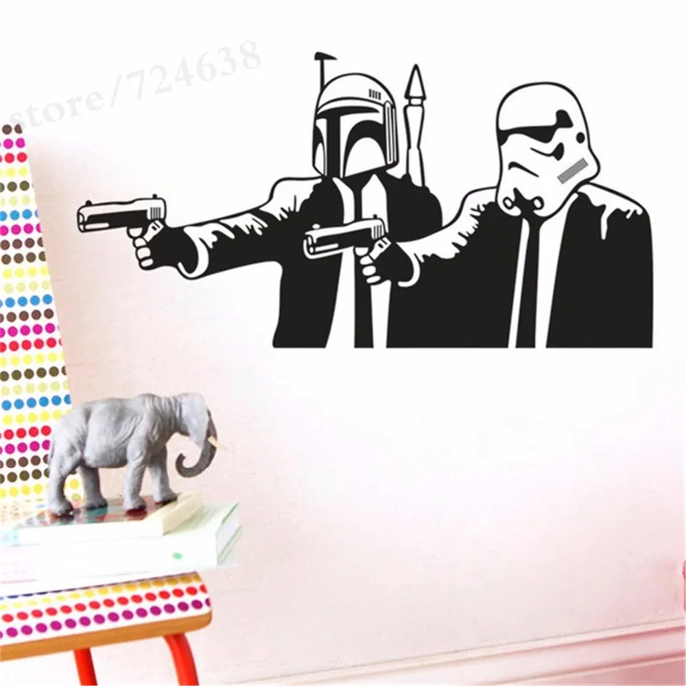 Мультяшные Звездные войны ПВХ Настенные Стикеры для детской комнаты гостиной
