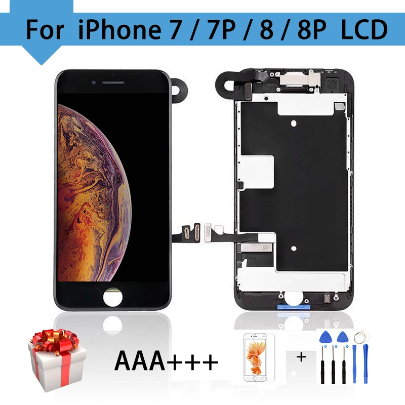 AAA + полный дисплей для iPhone 7 Plus 8 ЖК с дигитайзером в сборе комплект 3D сенсорный