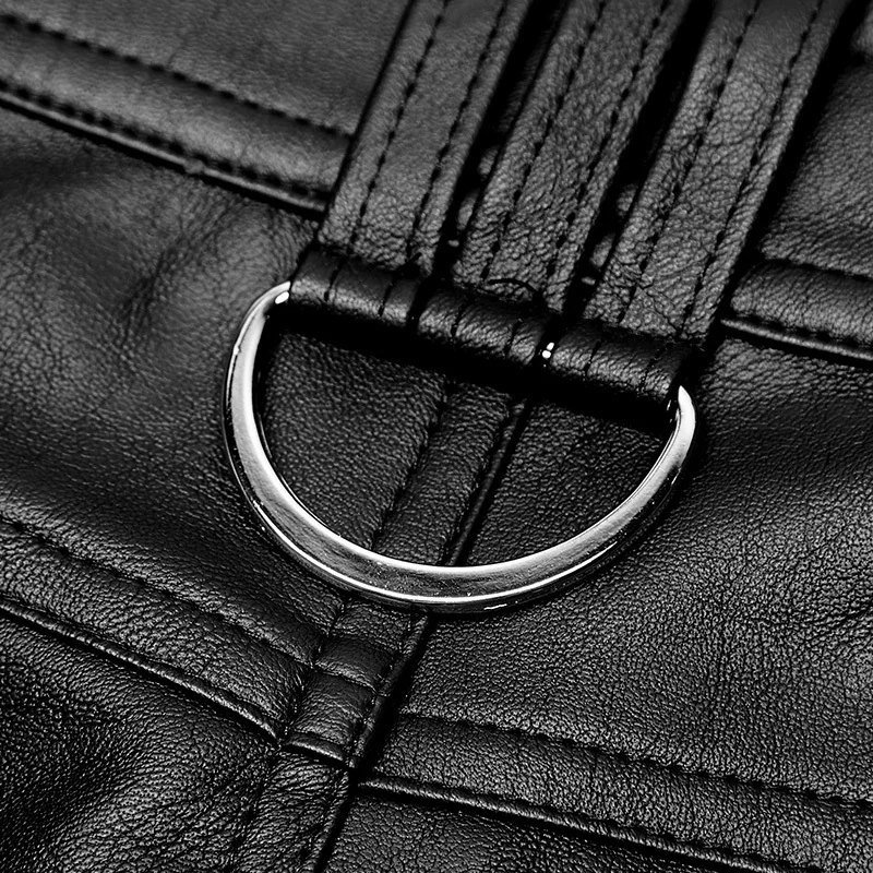 Мужские черные брюки карандаш из ПУ кожи в готическом стиле|Повседневные брюки| |