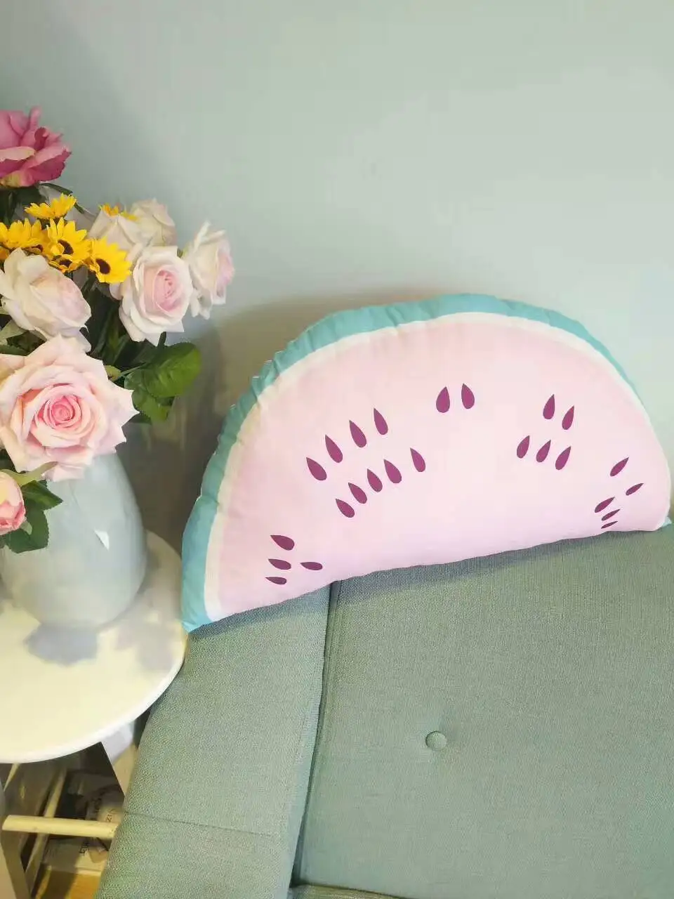 Декоративные подушки для дивана полукруглая Подушка 3D Радужная арбуз игрушки