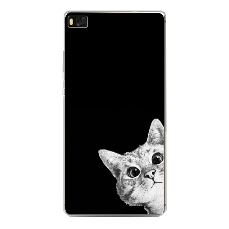 Мягкий прозрачный ТПУ чехол для телефона huawei P10plus P8 P9lite honor 3c 4c 6a 7 8 9 5c Флора кошка