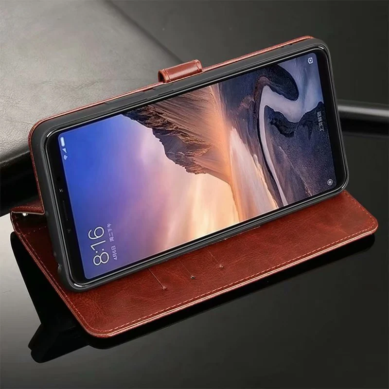 Кожаный чехол бумажник с откидной крышкой для Xiao mi Max 3 Pro Оригинальная карта