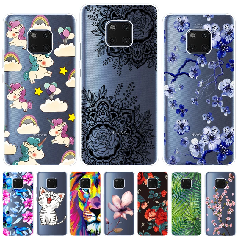 Мягкий чехол для Huawei Mate 20 Pro с красочным принтом задняя крышка телефона Fundas 6 39
