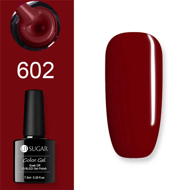 602 Ur Sugar Гель-лак UV Vernis Полупостоянный праймер верхнее покрытие 7,5 мл замачиваемый эмалированный Гель-лак УФ-гель для ногтей лак - Цвет: 602