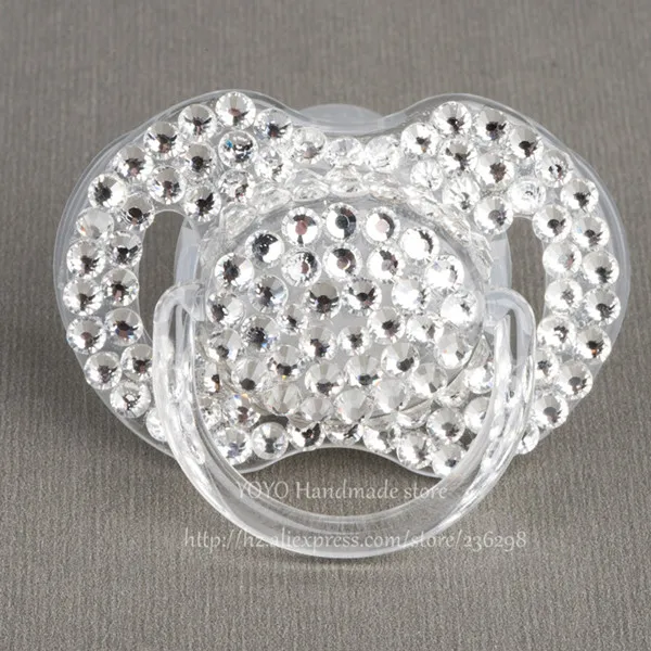Pacifier 0 to 6M MIYOCAR персонализированное-любое имя, Серебряные стразы, цепочка для соски/зажимы для соски/зажим для пустышки/зажим для зубов/держатель для соски - Цвет: Pacifier 0 to 6M