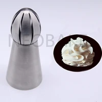 1pcs russian sphere ball shape cream stainless steel icing piping nozzles pastry tips cupcake buttercream bake tool
