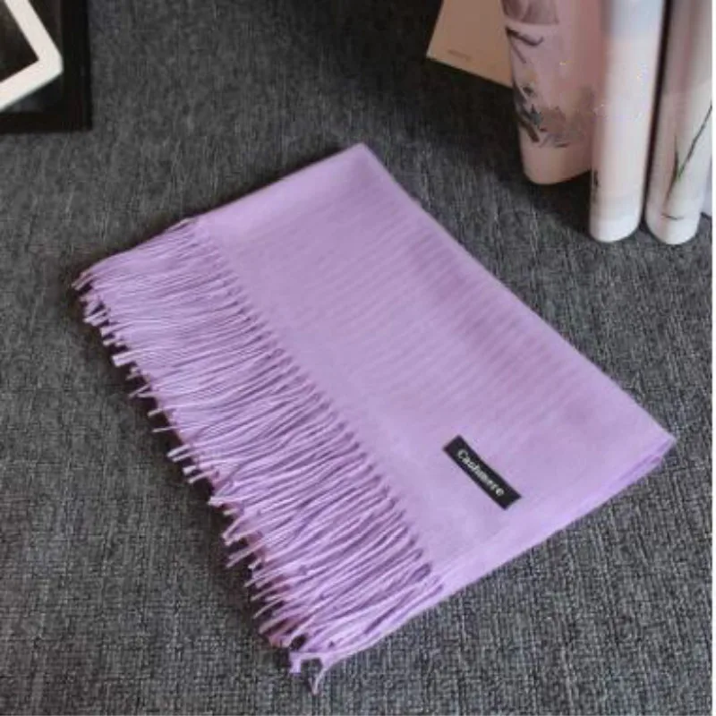 Модный женский кашемировый шарф однотонный весна-осень Женская шаль уличные