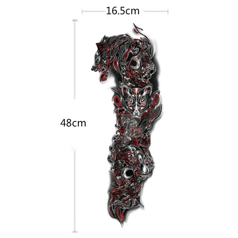 1 шт. дизайн волка временная ножка боди-арт переводная татуировка большой полный