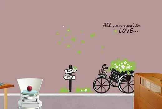 2018 велосипед Любовь Радость фото-наклейка для стены Декор DIY настенный