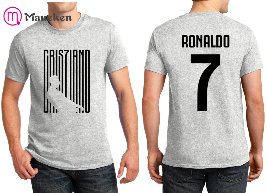 2021 печатных cr7 имя Криштиану Роналду Мужская футболка с коротким рукавом 100%