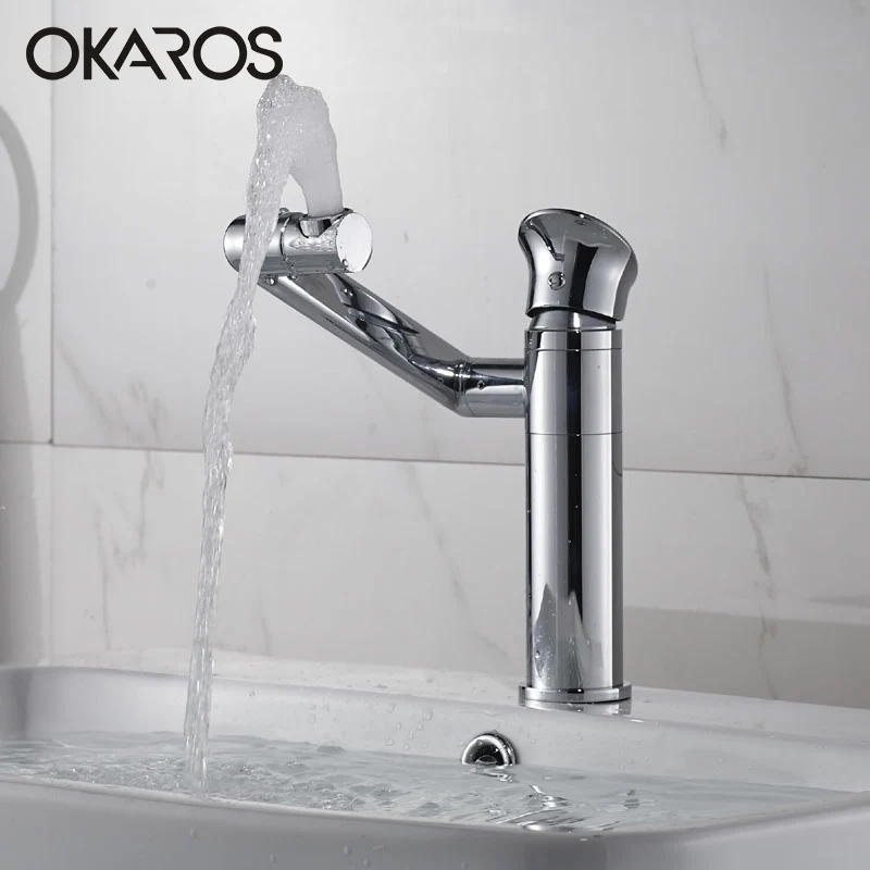OKAROS смеситель для ванной комнаты Многофункциональный 360 градусов вращающийся