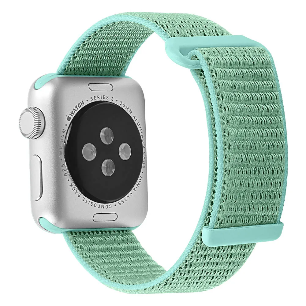 Ремешок для часов Apple Watch 42 мм 4 3 2 1 полосы iwatch 4 3 38 мм 44 мм 40 мм ремешок для часов нейлоновый спортивный ремешок - Цвет ремешка: green