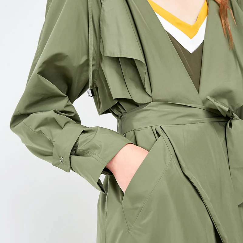 Vero Moda женский лацкан на шнуровке средней длины с капюшоном чистый Тренч | 318321504