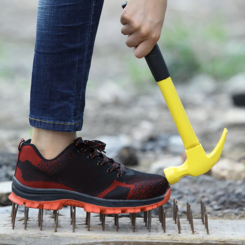 Мужские ботинки 2018 рабочая обувь Сталь носком Кепки Обувь с дышащей сеткой