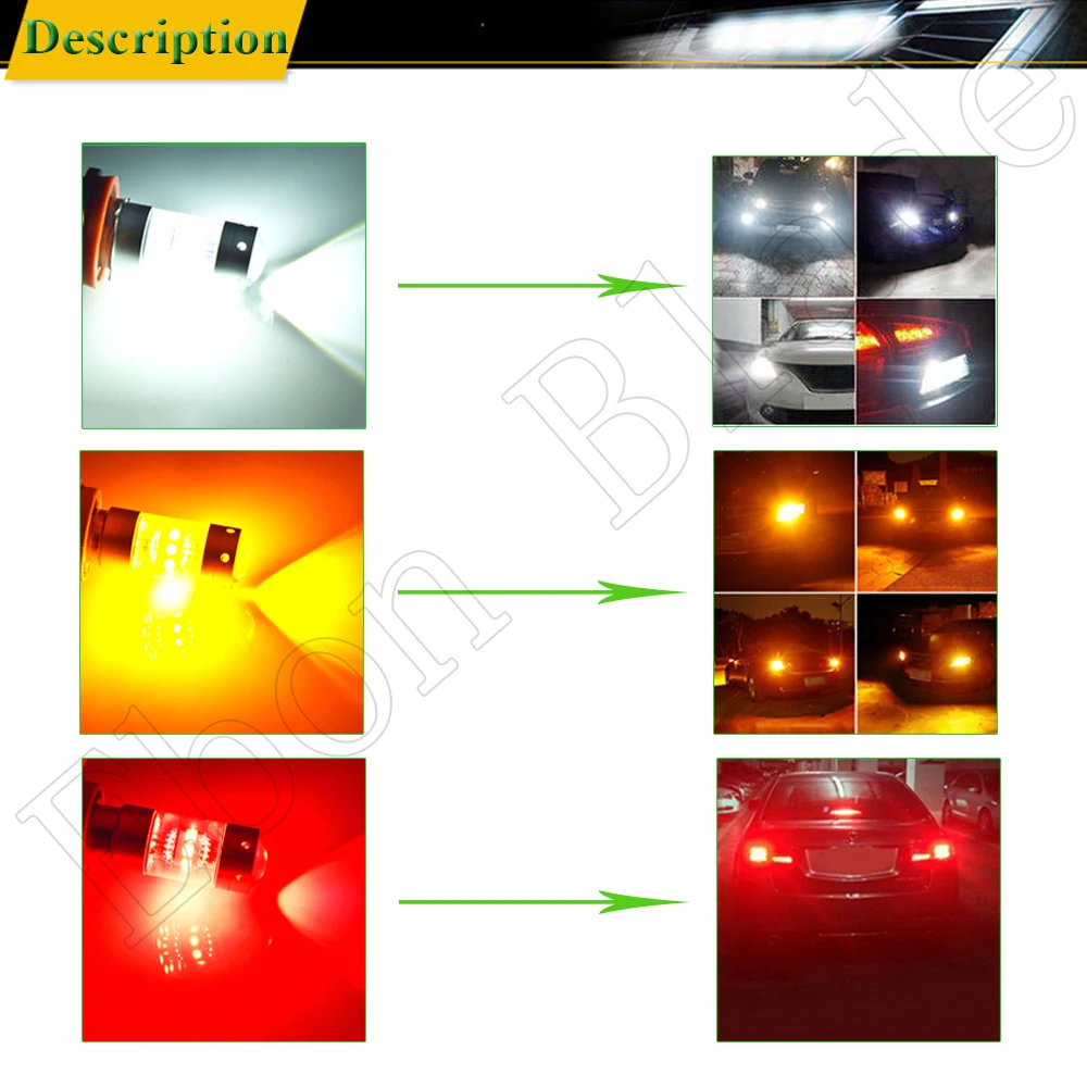 

2Pcs T25 3156 3157 Car Led Light Signal Lamp 3030 140W lampada Auto voiture Brake Turn Rerverse bulbs White Red Amber 12V 24V